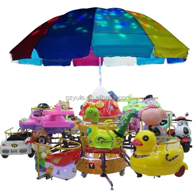 1~6 Kids Soft Play Outdoor China White Pastel Soft Play Merry Go Round Portable Small Merry Go Round Carousel for Sale