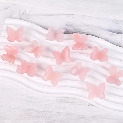 New Design Crystal Carving High Quality Rose Quartz Butterfly Carved for Crystal Healing Gifts