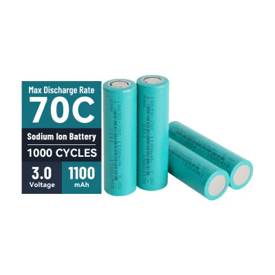 OEM ODM Sodium Ion 3.0V Cells 1100mAh 1000 Cycles Manufacturer Na Ion Producers 70c High Rate Sodium Ion Battery
