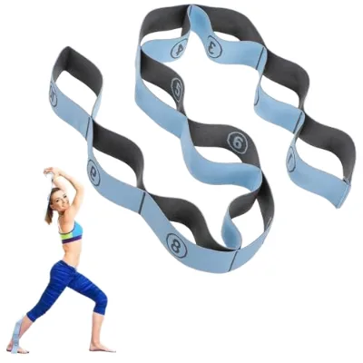Yoga Resistance Band Stretching Strap 10 Loops Washable Highly Elastic Medium Tension Pilates Dance Gymnastics Band Solid
