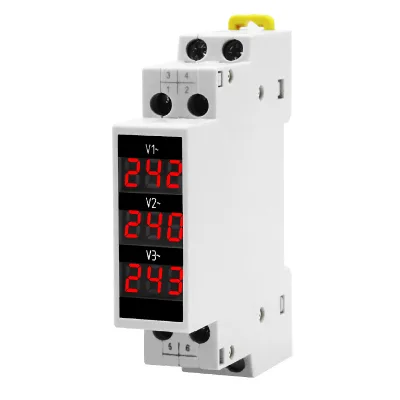 Digital Display Din Rail Single Phase Voltage Meter AC 80-500V Frequency Meter Voltage Protector