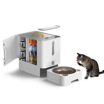 Customized Eco-Friendly Large Capacity Dog Food Storage Box Container Automatic Pet Feeder Dry Cat Smart Travel ABS Bowl