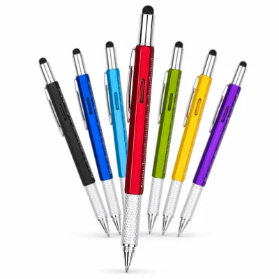 BSBH Eco-Friendly Plastic 2 in 1 Multifunction Ballpoint Pen with Scale Screwdriver Spirit Level for School Event Office Supply