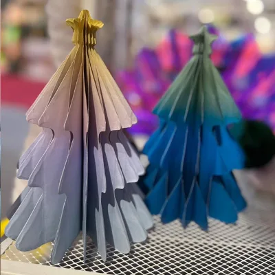 Paper Christmas Tree Decorations Modern Handmade Craft Ornament for Holiday Display