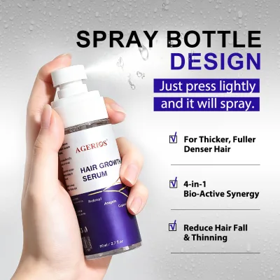 AGERIOS 3% RCP+A Hair Growth Spray with Redensyl & Capixyl, Anti Hair Loss Treatment for Thinning Hair, 80ml