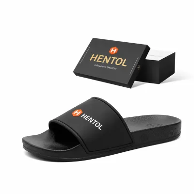 Men Custom Logo Platform Slides Slippers, Summer Water Sport Casual Platform Sandals for Daily Outdoor Wear