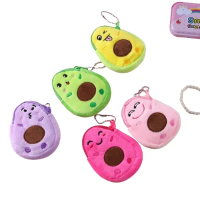 Hot Cartoon Soft Plush Women Coin Purse Cute Avocado Zipper Children Girls Coin Wallet Usb Cable Headset Mini Bag Key Wallet