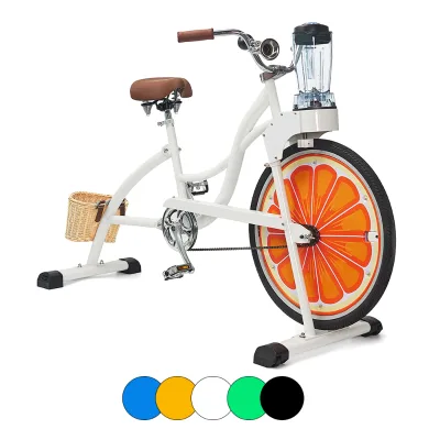 EXI Bicycles Advertisement  Mixer Customized White Chopper Cruiser Stationary Power Smoothie Bike