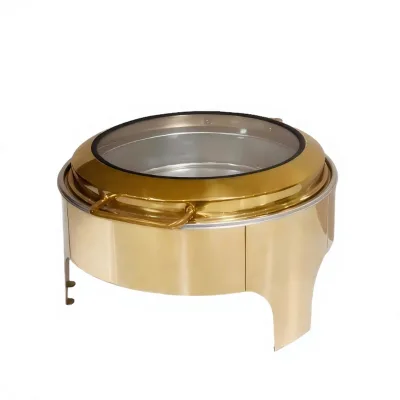 Outdoor Garden Wedding Chafing Dish Food Warmer 6L Steam Heating 60-80C Luxury Cheffing Serving Catering Buffet Silver/Gold