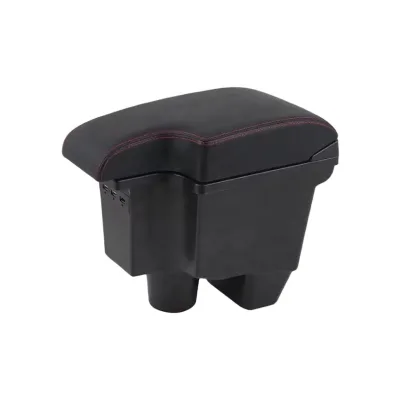 Customized Arm Rest for Toyota Yaris Arm Rest White Red Blue Stitching