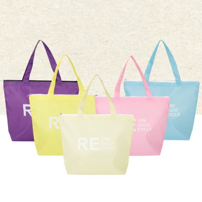 OEM/ODM Eco-Friendly RPET Polyester Tote Bag with Shoulder Handles Custom Printing Supermarket Gift Use Supermarket