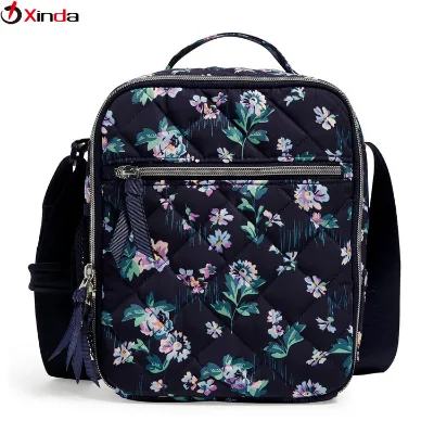Full Printed Cotton Insulated Meal Prep Gym Bag Deluxe Lunch Bags for Adults
