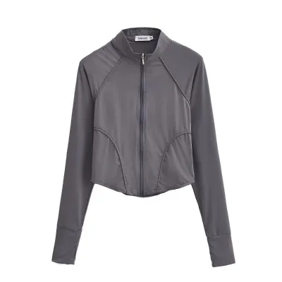 Small Pressure Big Name Sports Coat Exquisite Lines Simple Yoga Clothes Fashion Morning Run Fitness Sportswear Top to Wear
