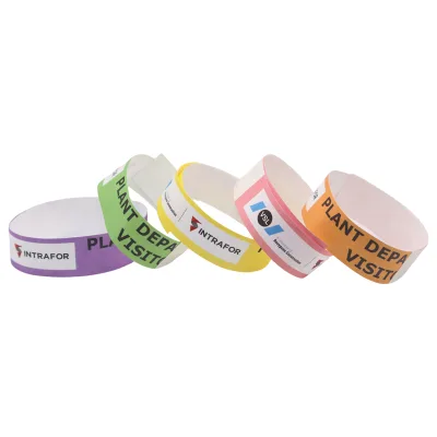 Custom Disposable Synthetic Paper Tyvek Wristbands Sequentially Numbered Self-Stick Promotional Wristbands for Events