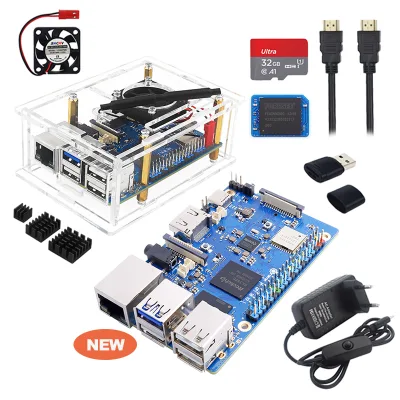 New Version Orange Pi 3B 2/4/8 GB RAM DDR4 RK3566 SBC Kit Optional 256GB EMMC TF Card Case Fan Heatsink Power Supply OPI 3B