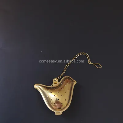 Bird Shape Tea Infuser Ball Gold Color 18/8 Stainless Steel