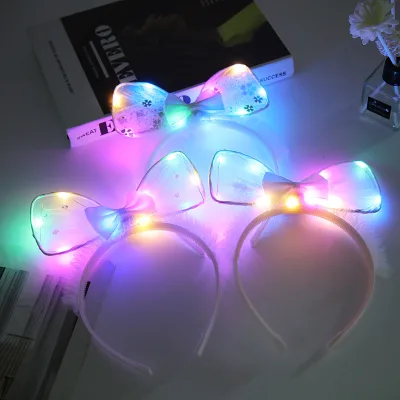 New Design Bow Tie Led Headband for Girl's Party Hair Accessories Led Party Headband