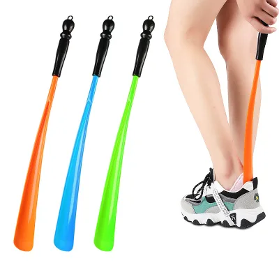 Unisex Lazy Shoes Wear PP Plastic 47.5cm Shoe Horn Green Long Handle