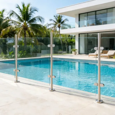 Stainless Steel Glass Clamp Pool Fence Railing System for Villa Deck