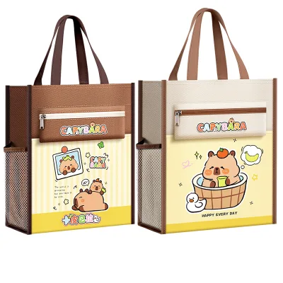 New High-quality Multifunctional Capibala Series Canvas Art Bag with Tutorial Satchel Book for Office and School Use