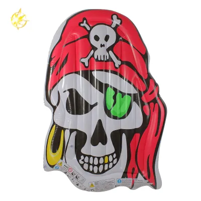 Pirate Big Skeleton PVC Inflatable Floating Mat Swimming Pool Water Party Toy for Adults & Children Portable up to 104in Length