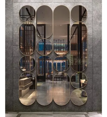 Wholesale MOQ 50pcs Modern Decorative Corridor Wall Mirror Luxury Aluminum Alloy Factory Direct OEM Custom