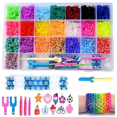 28-grid 4,500-piece Rainbow DIY Colorful Bracelets