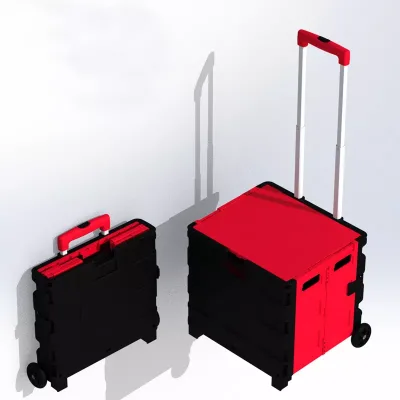 Four Wheels Large Plastic Folding Kitchen Trolley Cart for Sale