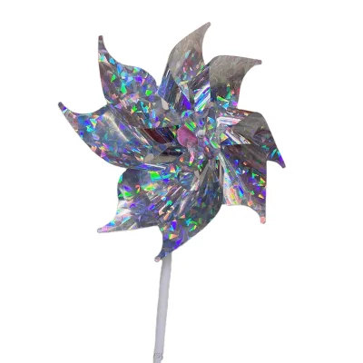 Bird Pest Control Repeller Silver PET Windmill for Garden Lawn Yard Pinwheels Kids Toy
