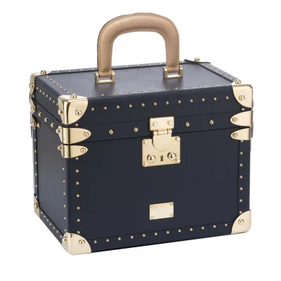 Woman Leather Royal Cosmetic Case Handmade Boutique Jewelry Box