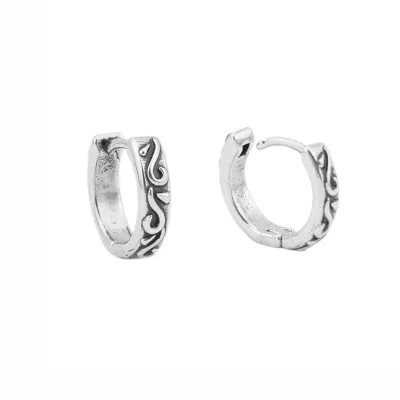 Delicate Retro Moire Ear Ring Earrings Stainless Steel Jewelry Casting for Men Women Dangle Fashion Style Titanium Steel Ear
