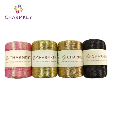 Metallic Color 90%lurex 10%polyester Glitter Yarn Fancy Knitting Yarn for Baskets Handle Bag