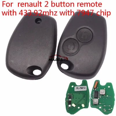 For Renault Clio3, for Kangoo, for Trafic 2 Button Remote Key With 433Mhz and ID46  PCF7947  (after 2008 Year)