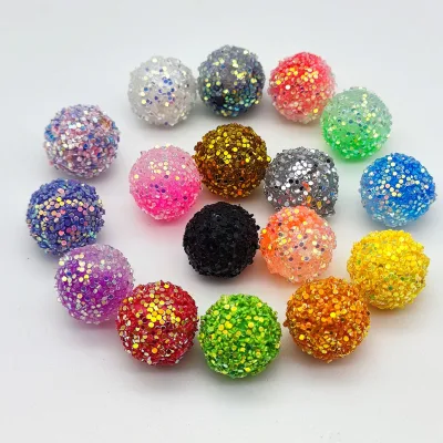 New Arrival 14mm 16mm 20mm Sparkling Rhinestone Charms Beads Resin Rhinestone Ball Beads for Pen Diy