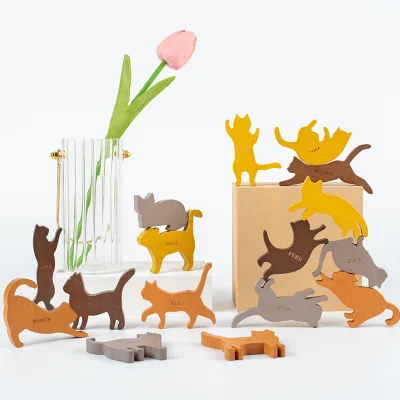 Premium Solid Wood Animal Stack Balancing Game Parent Child Interactive Toddler Puzzle Toy