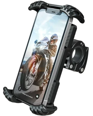 Universal Bike Phone Mount-Plastic Phone Holder for Motorcycle Handlebars and Scooters Mobile Accessories for Bike Riding
