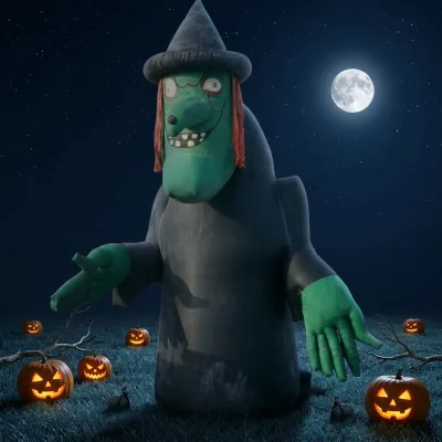 Giant Blow up Witch Halloween Decoration Holiday Inflatables Inflatable Witch Model with Built in Fan