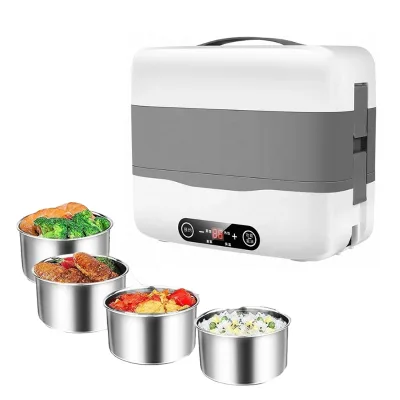 2l 200w Portable Lunch Box Rice Cooker with Auto Shut off Function for Home & Office Electric Lunch Box Food Warmer
