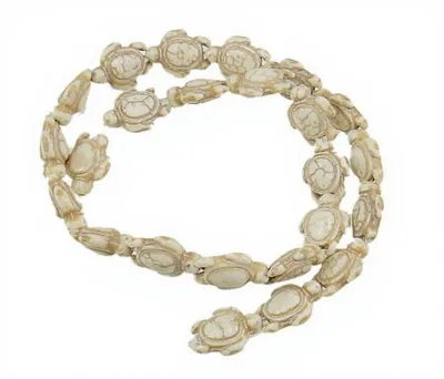 18x14mm Turquoise Beads Turtle White Hole Approx 1.5mm 15 Inch Strand