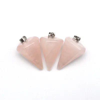 Rose Quartz Pendulum Natural Crystal Spirit Pendulum Pendant Divination Chakra Reiki