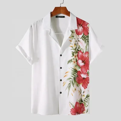 2024 New Design Casual Beach Shirt Clothes Men Short Sleeve Shirts for Men Plus Size Men's Shirts Guangzhou Manufacturing