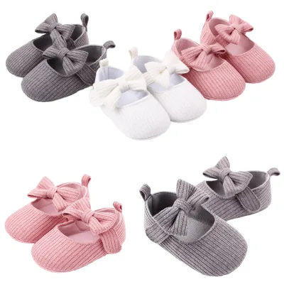Exquisite Bow Cotton Baby Shoes Lightweight Breathable Toddler Walking Footwear for Newborn Girls Daily Wear