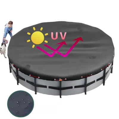 Multi Size Inflatable Pool Cover | UV Resistant Waterproof Polyester Fabric | Black/Silver Shape Protective Cover for Pool
