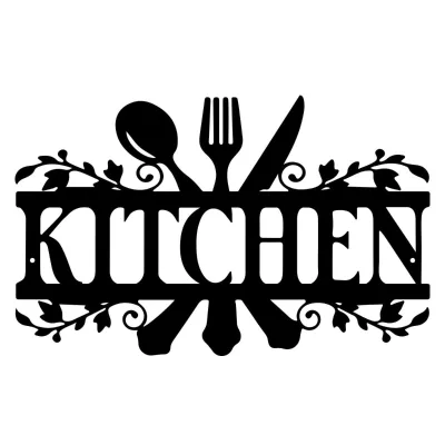 Metal Kitchen and Restaurant Wall Hanging Decor Black Cut-out Wall Hangings Room Decoration Items