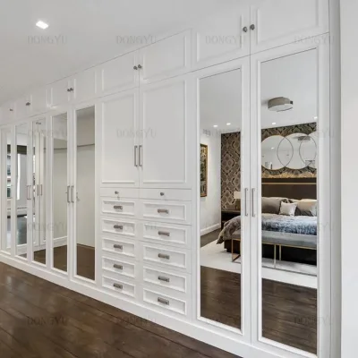Dongyu 2025 Custom Luxury Modern Walk in Closet Wardrobe Systems Design Wood Bedroom Cupboards for Bedroom Open Wardrobe