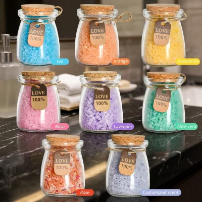 Himalaya Sea Salt Milk Rose Colored Bath Salts Oil Control Exfoliating Cleansing Soak Suitable for Shower&Hotel Public Bath Use