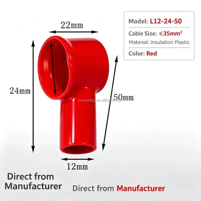 Car Battery Terminal Cover Wire Cap PVC Plastic Cable Lug Covers Battery Terminal Boots Yueting YD Model Fire Resistant UV Oil