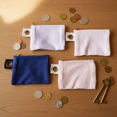 Cotton Pouch Best Friend Gift Pouch for Key Chain Customized Cosmetic Bag With Printed Logo for Bank Cards