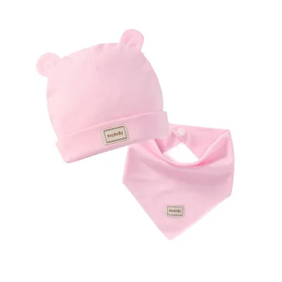 Wholesale Baby Beanie Animal Hat 100% Cotton Knitted Double Layer Baby Rabbit Hat With Turban