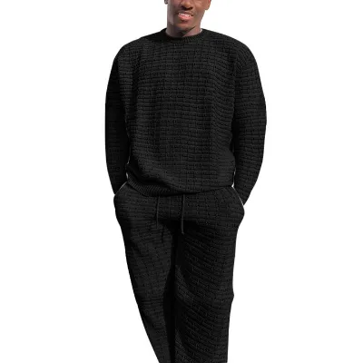 Men's Clothing Set Spring/Summer Men's Clothing Set Men's Sports Loose Fitting Long Sleeved Shirt and Pants